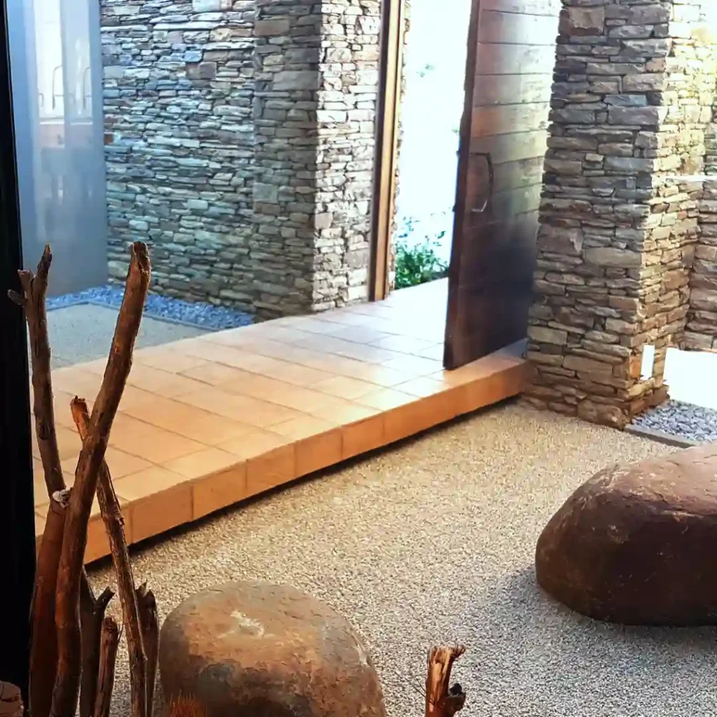 Gravel garden with bamboo