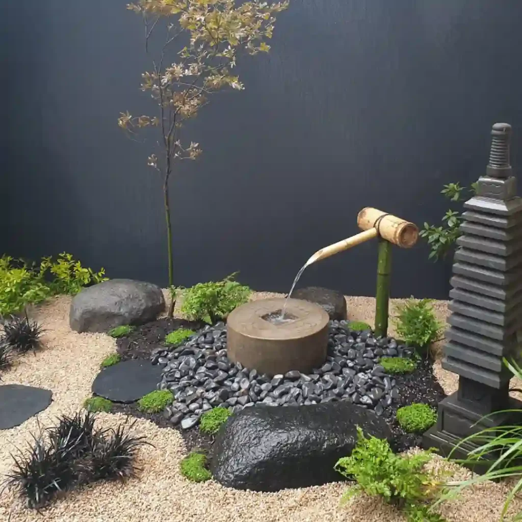 Water feature with tower